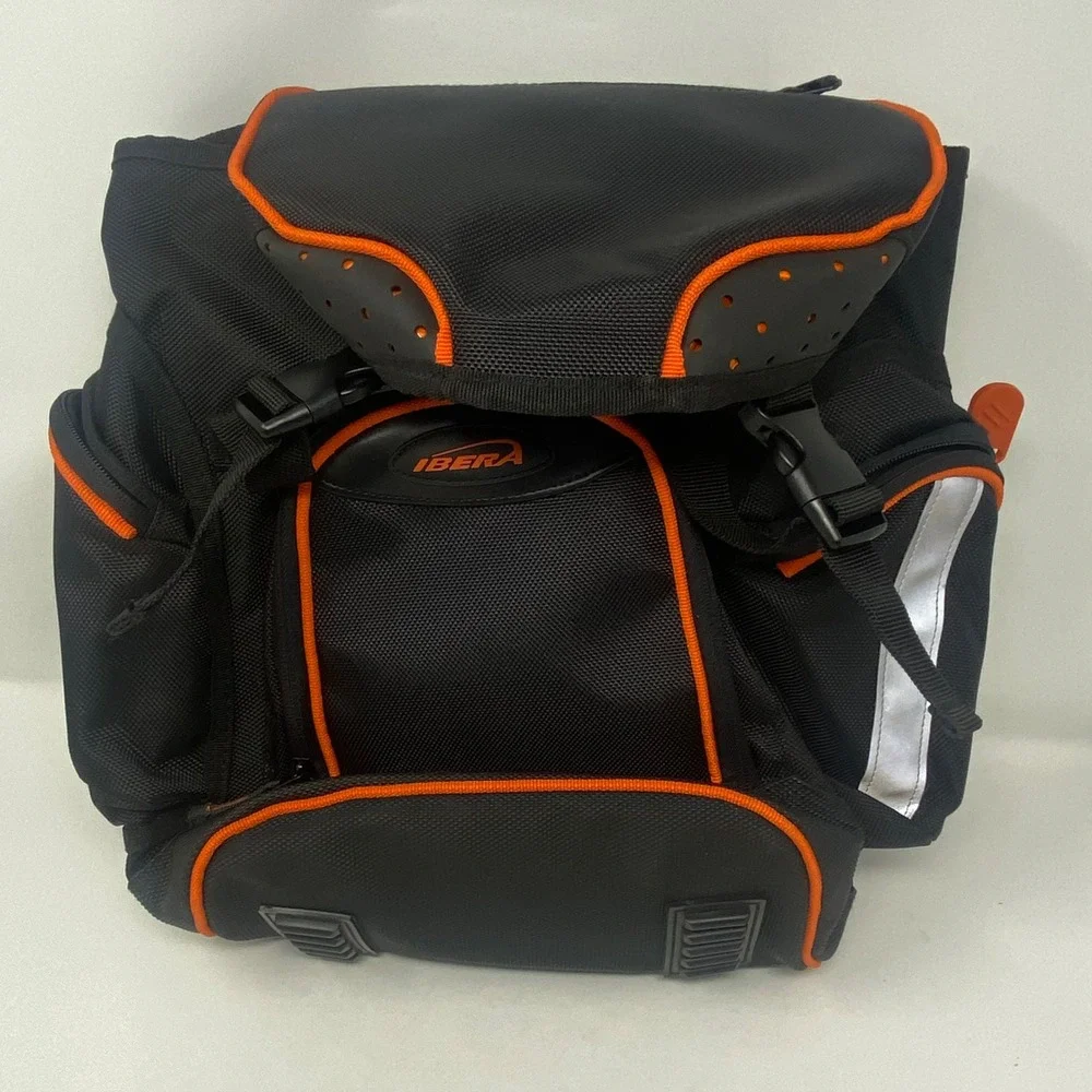 Ibera PakRak Bicycle Pannier Bag Black Orange Quick Release Commuter Bike Bag